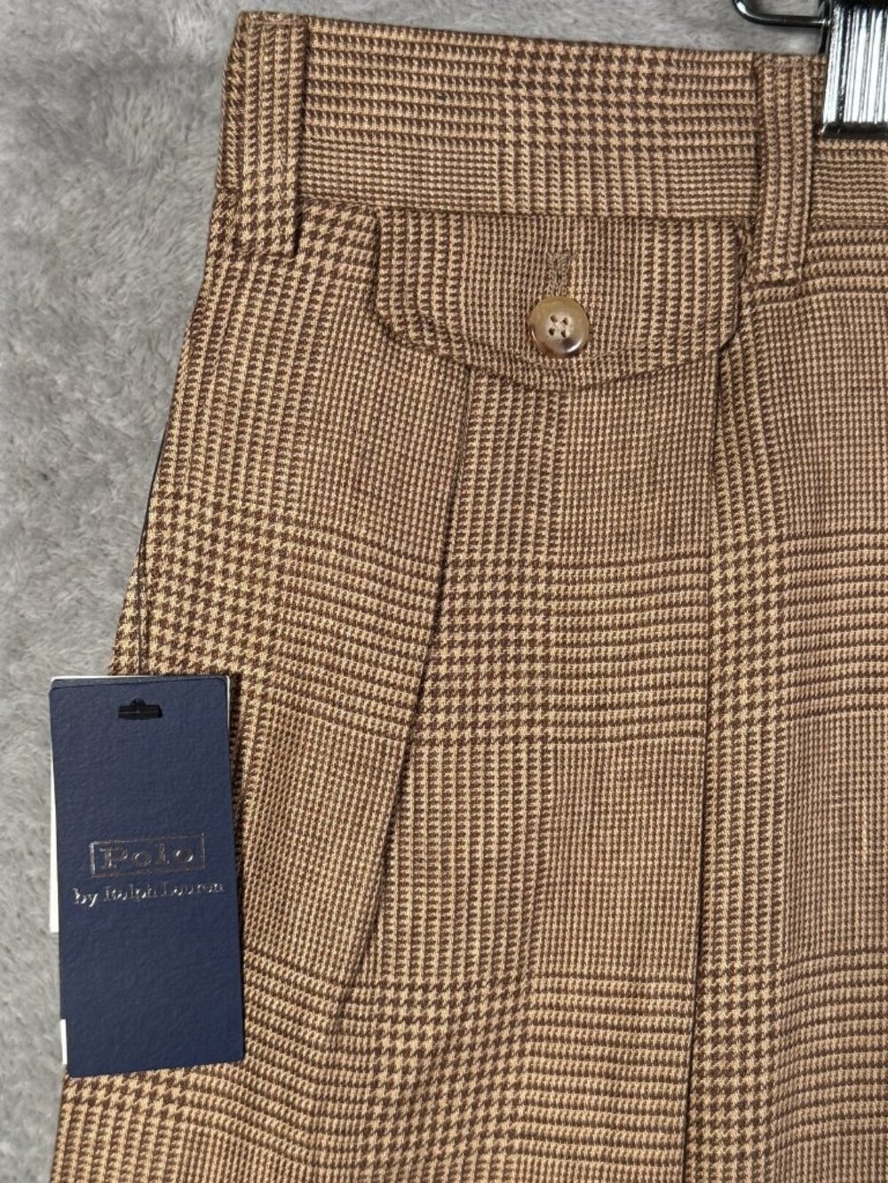 Polo Ralph Lauren Pants Mens 40x32 Brown Whitman RELAXED Fit Glen Plaid $298